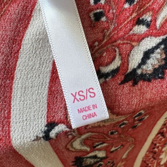 Women’s print fringed Duster Cardigan long sleeve open Front size XS Oversized - Picture 8 of 9